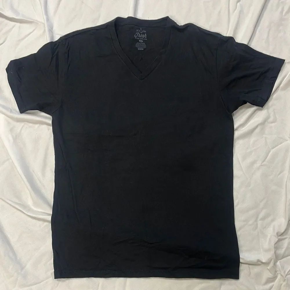 Solid Black Short Sleeve Crew Neck Tee